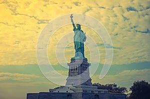 Statue of Liberty, New York City , USA . ( Filtered image proce