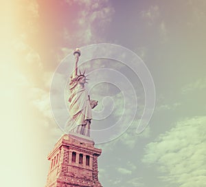 Statue of Liberty, New York City , USA . ( Filtered image proce