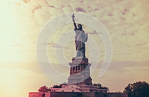 Statue of Liberty, New York City , USA . ( Filtered image proce