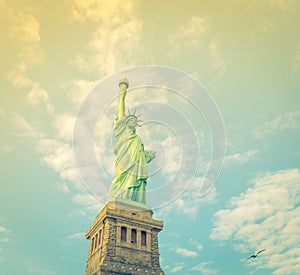 Statue of Liberty, New York City , USA . ( Filtered image proce