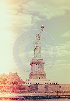 Statue of Liberty, New York City , USA . ( Filtered image proce