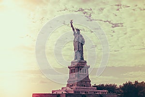 Statue of Liberty, New York City , USA . ( Filtered image proce