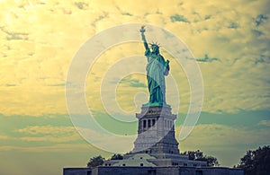 Statue of Liberty, New York City , USA . ( Filtered image proce