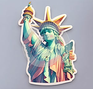 Statue of Liberty, New York City, USA. Sticker with the image