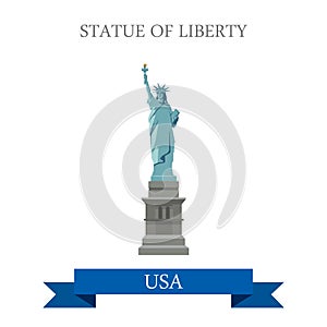 Statue of Liberty New York NY United States USA vector flat