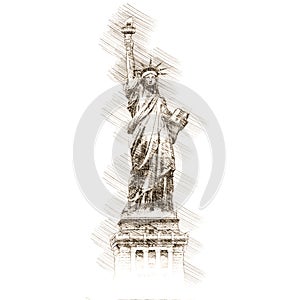 Statua nuovo Stati Uniti d'America antico disegno stile 