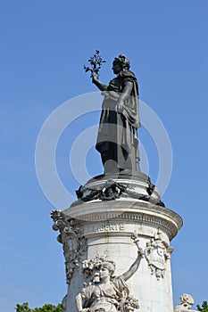 Statue of Liberty in Place de la Republique in Paris photo
