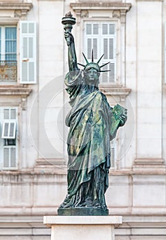 Statue of Liberty replica in Nice France on Promenade des Anglais