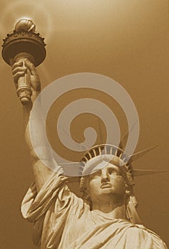 Statue of Liberty sepia toned