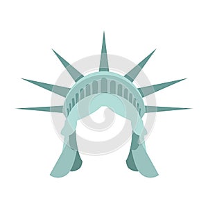 Statue of Liberty template face head. mock up hair and crown.