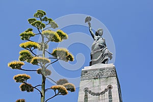 Statue of Liberty with a tree, Mitillini, Greece