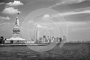 Statue of Liberty and Twin Towers