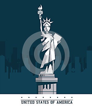 Statue of liberty united states USA new york city emblem