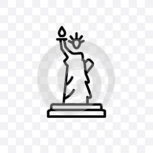 Statue of liberty vector linear icon isolated on transparent background, Statue of liberty transparency concept can be used for we