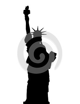 Statue of Liberty. Vector silhouette. New York. Manhattan. United states of America.