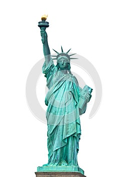 The Statue of Liberty on white background