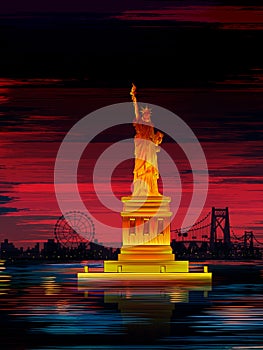 Statue of Liberty world famous historical monument of United States of America