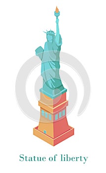 Statue of Libertyi sometric. New york national monument symbol of American independence.