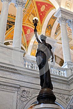 Statue in Library Congress in Washington DC