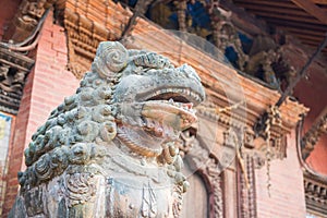 Statue of lion at Patan Durbar Square