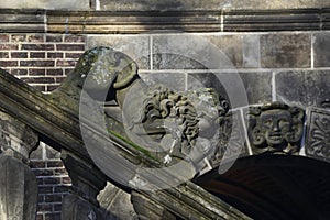 Statue of a lion on weighing house, Deventer, The Netherlands