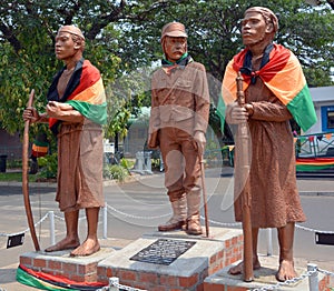 Statue of Livingstone and faithful servants Chuma and Susi Harry Mwaanga Nkumbula