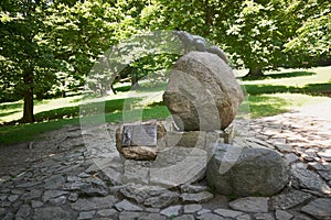 Statue of LiÅ¡ka BystrouÅ¡ka in Hukvaldy