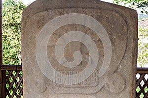 Statue located at El Tablon site near San Agustin photo