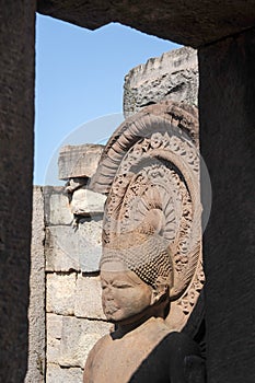 Statue of Lord Buddha in stupa at Sanchi, India