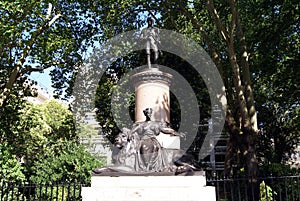 Statue of Lord Clyde and Britannia in Waterloo Place, London, England