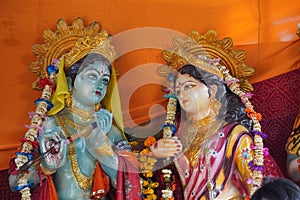 statue of Lord Krishan and Radha indian gods