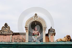 Statue Of Lord Murugan On The Roof