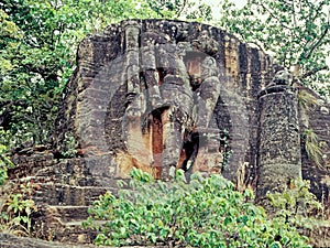 Statue of Lord Vishnu as Varah Avtar in Bandhavgarh National Park.Bandhavgarh