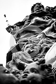 A Statue Of Lots Of Cherubs On Charles Bridge, Prague