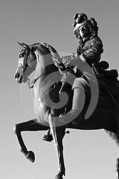 Statue of Louis XIV in front of Versailles Castle