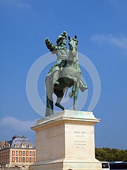 Statue of Louis XIV, king of France in Versailles