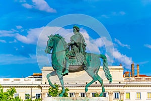 statue of Louis XIV on Place Bellecour in Lyon, France