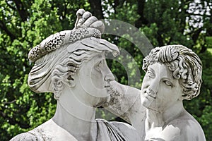 Statue of lovely Nymphs at Rosenstein park in Stuttgart