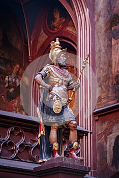 Statue of Lucius Munatius Plancus in the Basel town hall courtyard, Switzerland