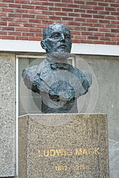 Statue of Ludwig Mack in Tromso, Norway. photo