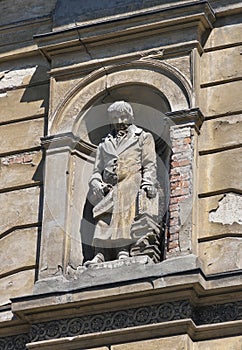 Statue on Lviv Polytechnic University building