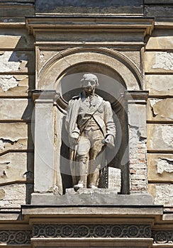 Statue on Lviv Polytechnic University building