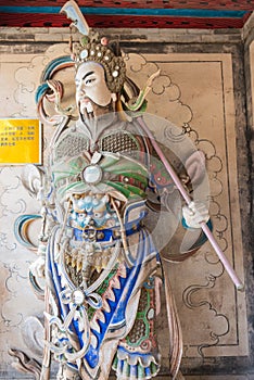 Statue of Ma Dai at Wuzhangyuan Zhuge Liang Temple. a famous Historic Site in Baoji, Shaanxi, China.