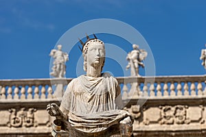 Statue of Madonna Verona - Piazza delle Erbe Italy