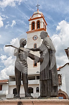 Statue in the main square of Paracho Mexico