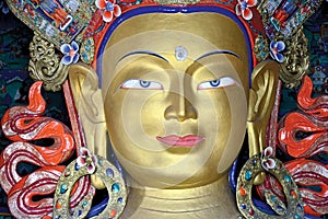 Statue of Maitreya Buddha at Thiksey Monastery, Leh-Ladakh, Jammu and kashmir, India