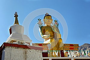 The Statue of Maitreya at Likir Gompa Monastery in Ladakh, India