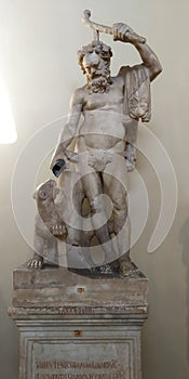 Statue of Man and Dog at Vatican Museum