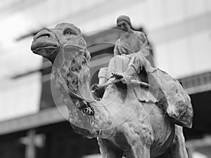 A statue of a man riding a camel - Lexington - Kentucky - Sculpture