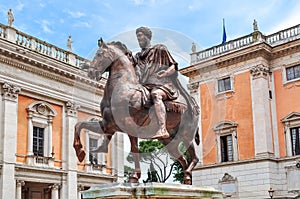 Statue of Marcus Aurelius on Capitoline Hill, Rome, Italy